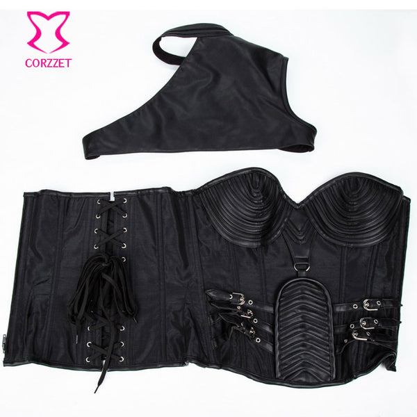 Black Leather Armor Corset