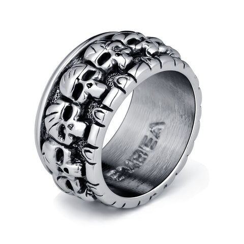 Many Skulls Silver Skull Ring