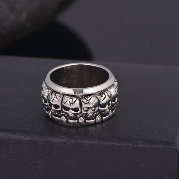 Many Skulls Silver Skull Ring