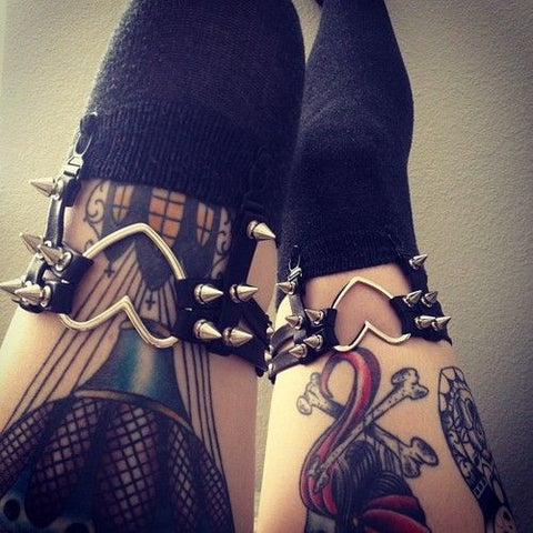 Studded Heart Garter Belt