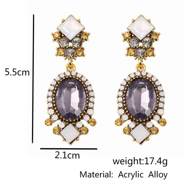 Purple Crystal Earrings