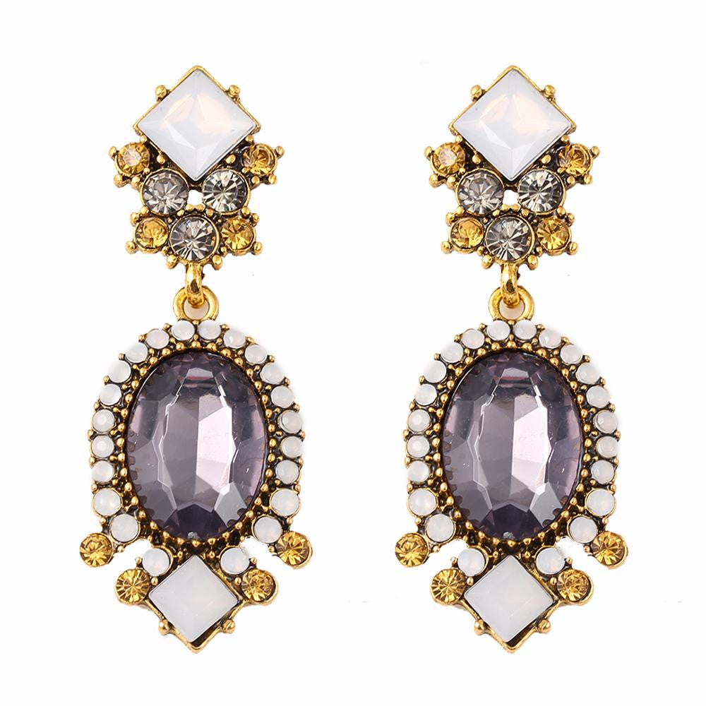 Purple Crystal Earrings