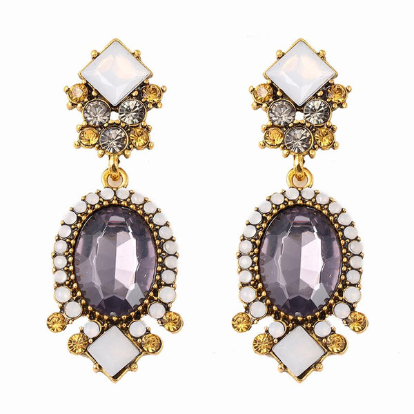 Purple Crystal Earrings
