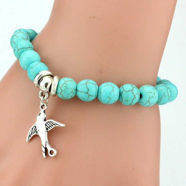 FREE! Get This Turquoise Bead Charm Bracelet Absolutely Free, You Just Pay Shipping And Handling!