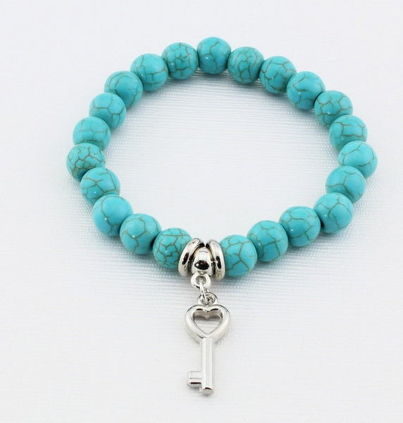 FREE! Get This Turquoise Bead Charm Bracelet Absolutely Free, You Just Pay Shipping And Handling!