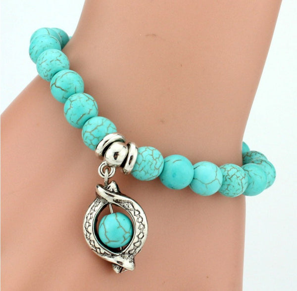 FREE! Get This Turquoise Bead Charm Bracelet Absolutely Free, You Just Pay Shipping And Handling!