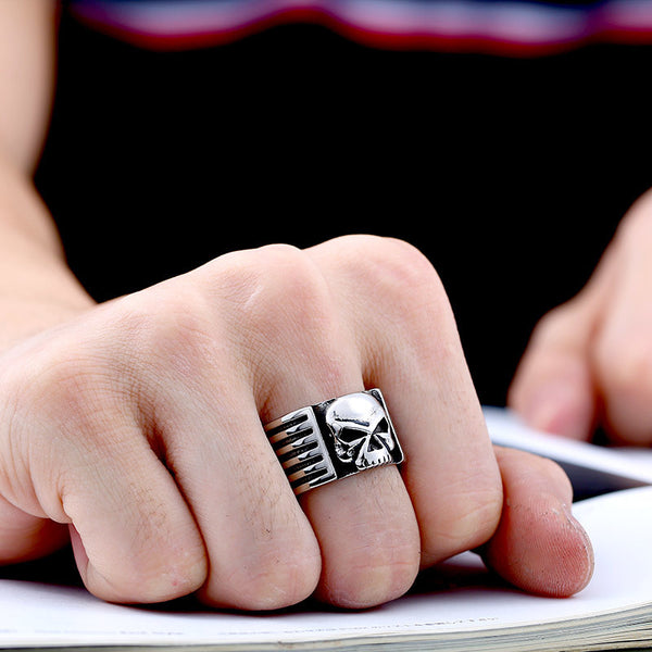 Stainless Steel Horror Skull Ring