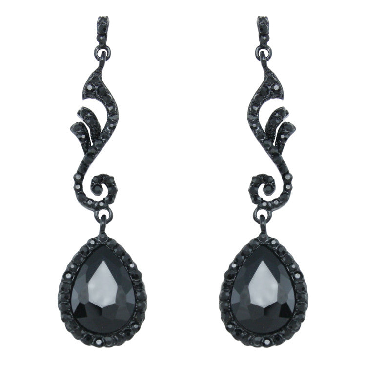 Black Crystal Earrings