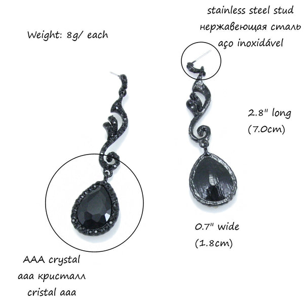 Black Crystal Earrings