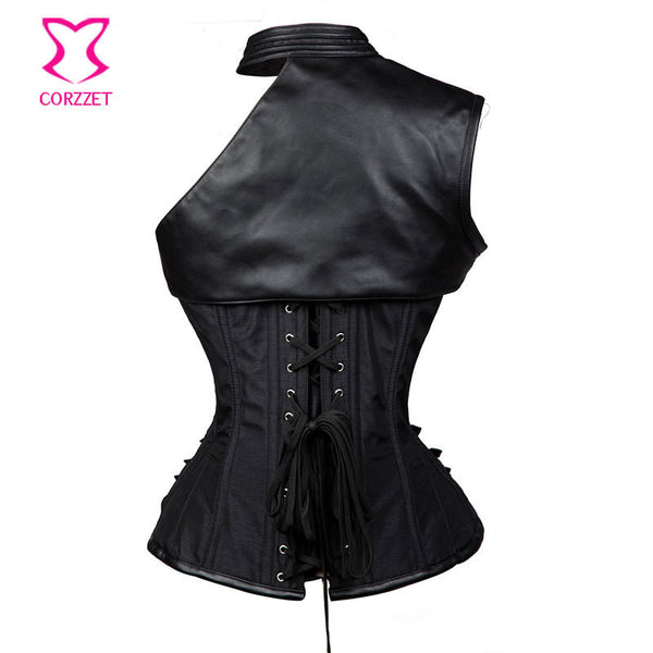 Black Leather Armor Corset