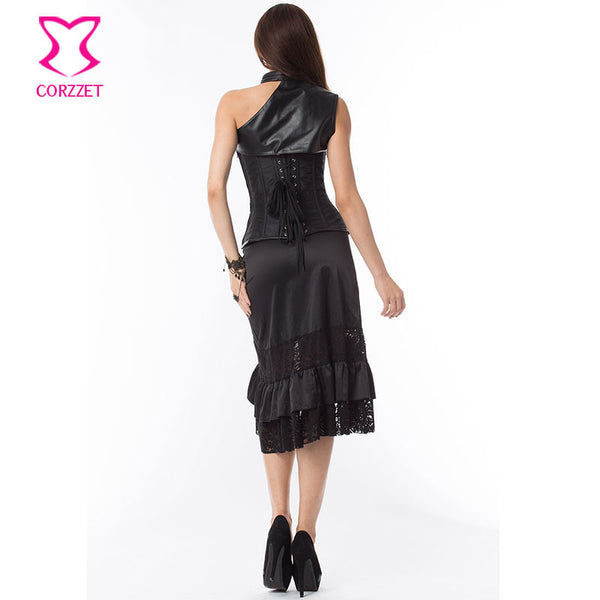 Black Leather Armor Corset