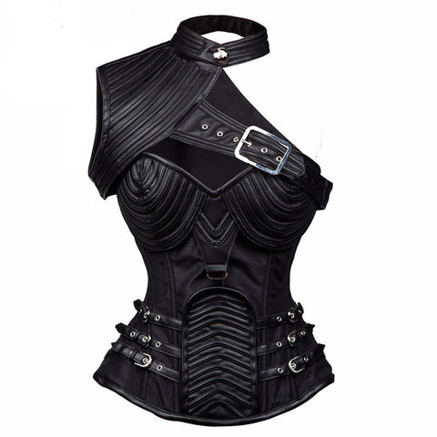 Black Leather Armor Corset