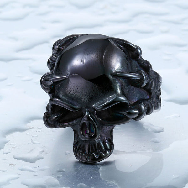 Stainless Steel Dragon Claw Skull Ring