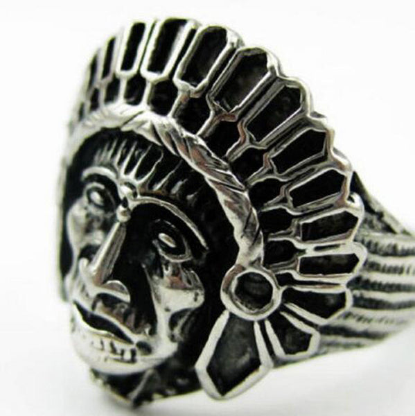 Indian Chief Skull Ring